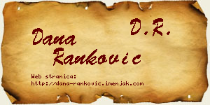 Dana Ranković vizit kartica